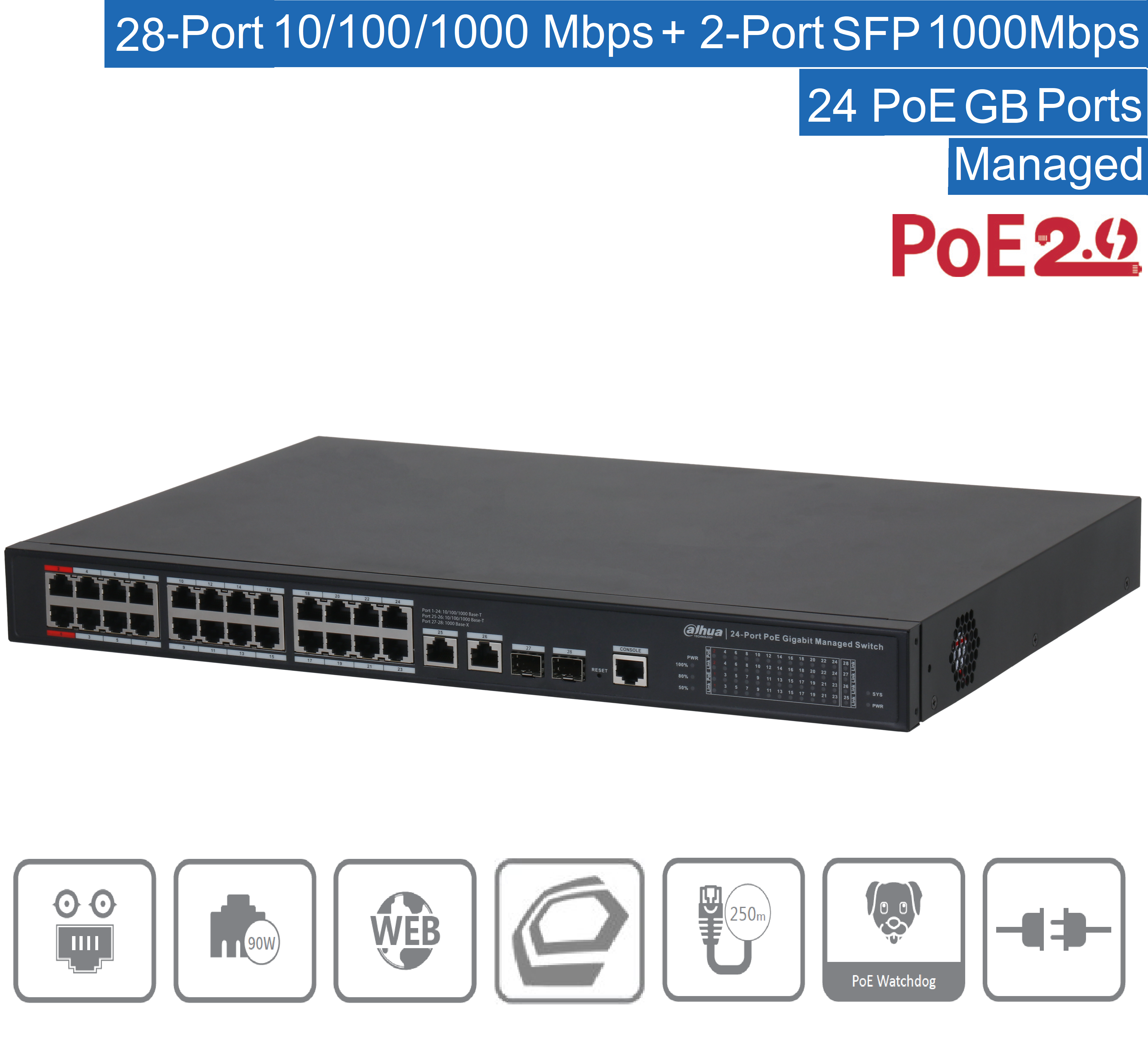 Dahua - S4228-24GT-360 - Switch - 24 PoE-GB