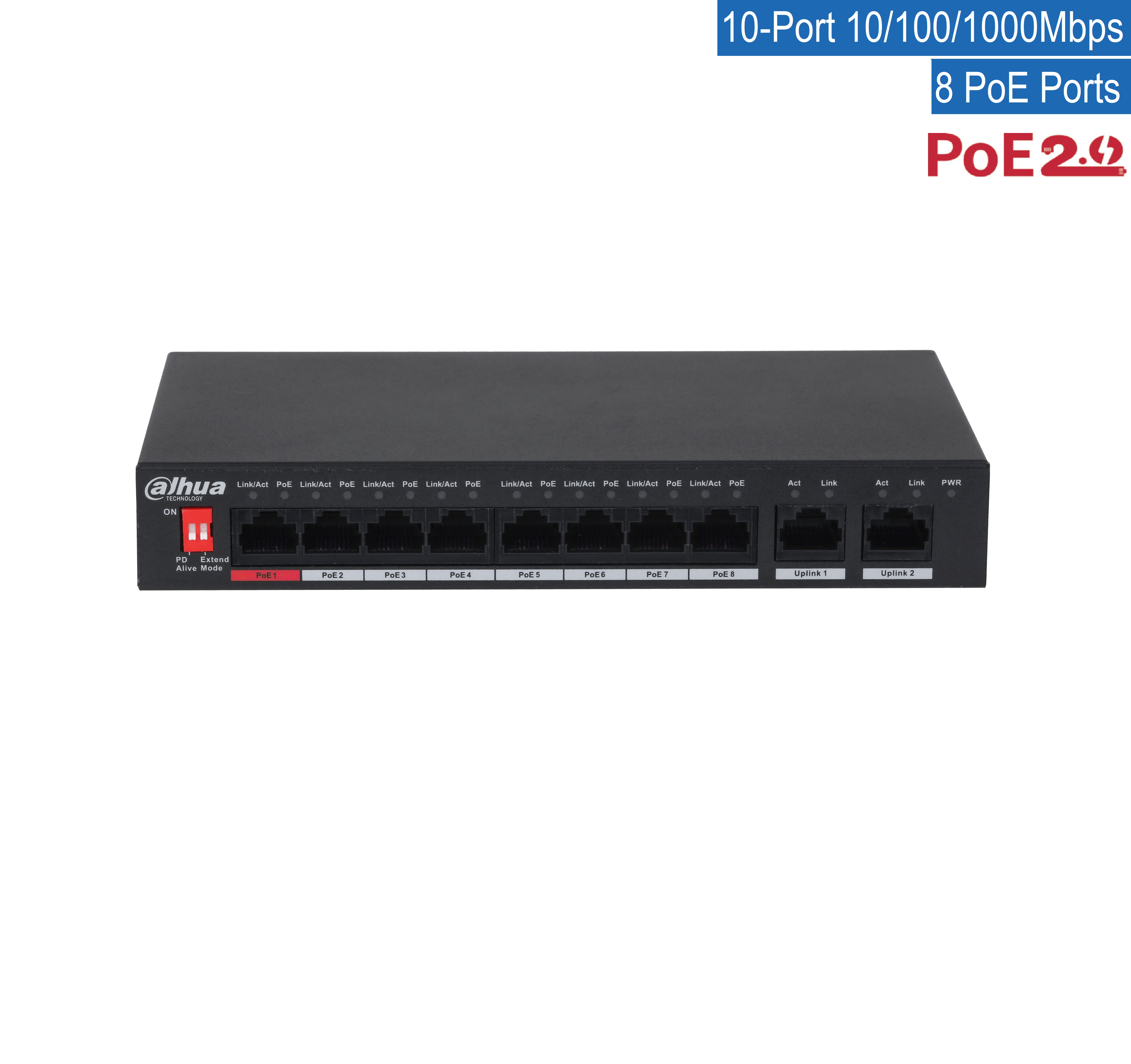 Dahua - PFS3010-8GT-96-V2 - Switch - 8 PoE-GB