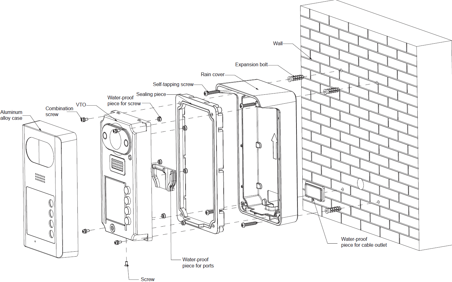 Dahua - VTM07R - Aufputz Regedach VTO3211