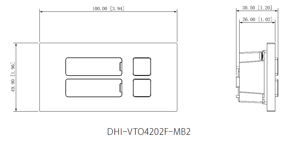 Dahua - VTO4202F-MB2 - 2 Knopf Modul