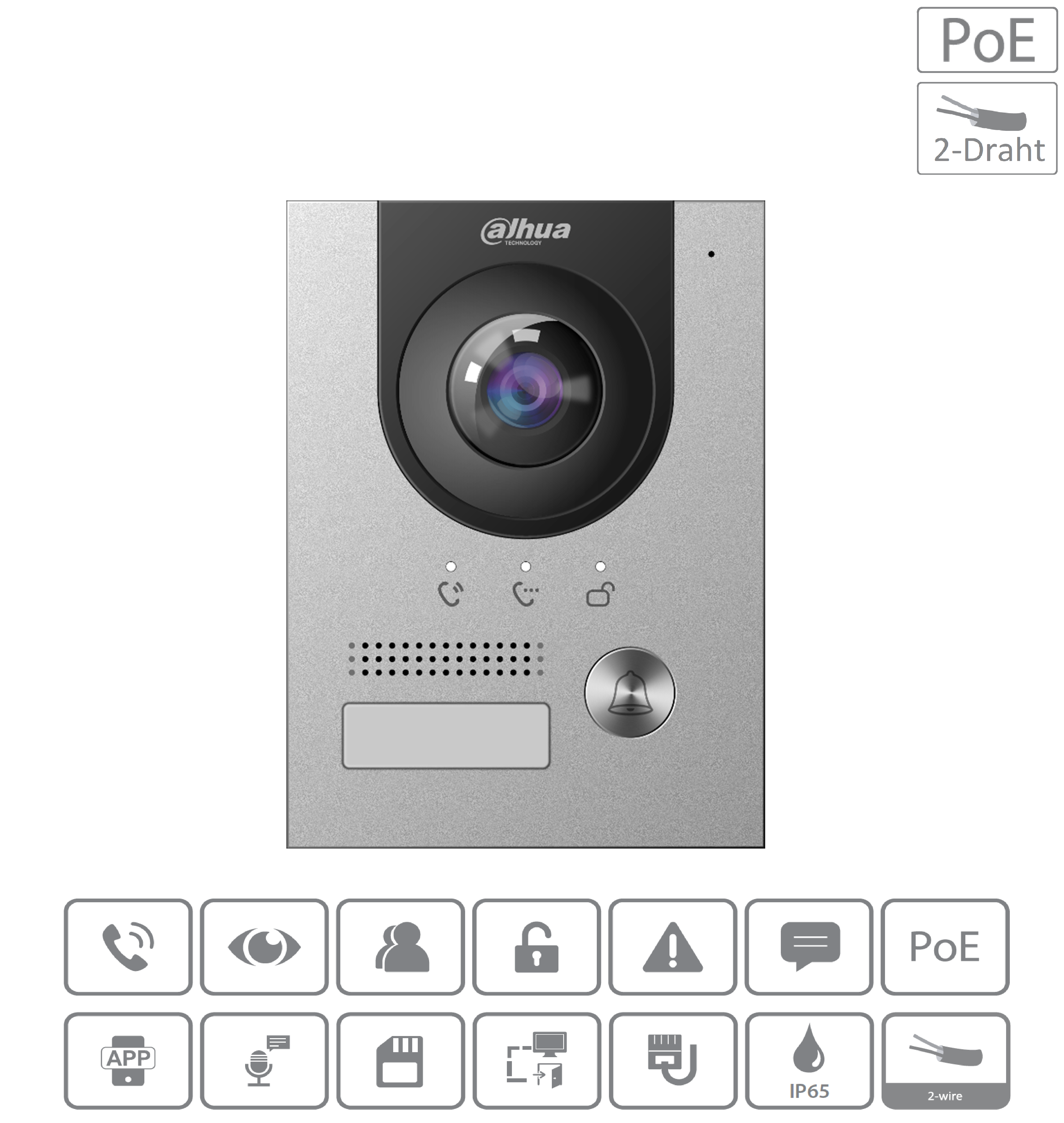 Dahua - VTO2202F-P-S3 - Kamera - Hybrid