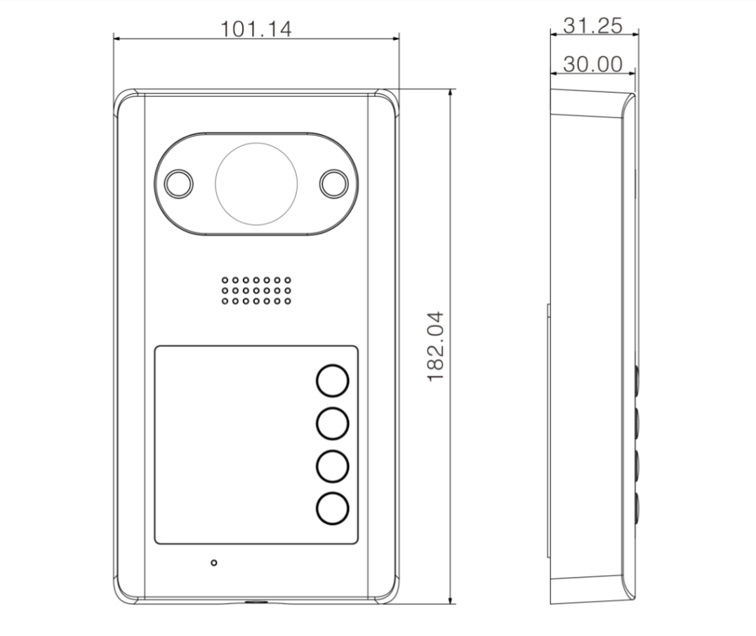 Dahua - VTO3211D-P4-S2 - 4 Knopf Kamera Station - IP