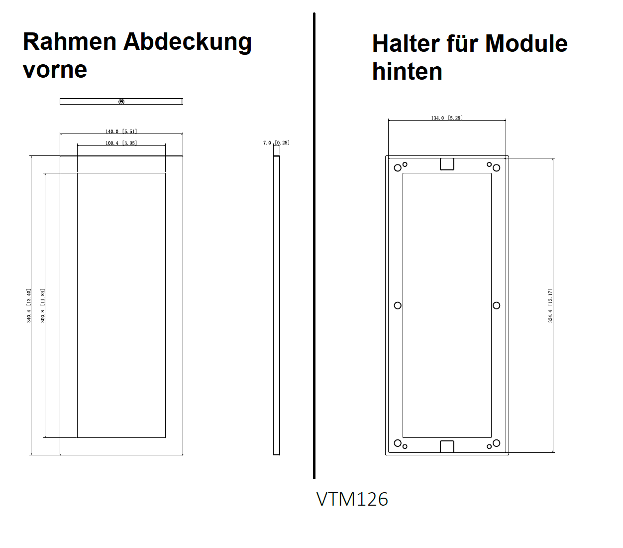 Dahua - VTM126 - 3 Modul Rahmen