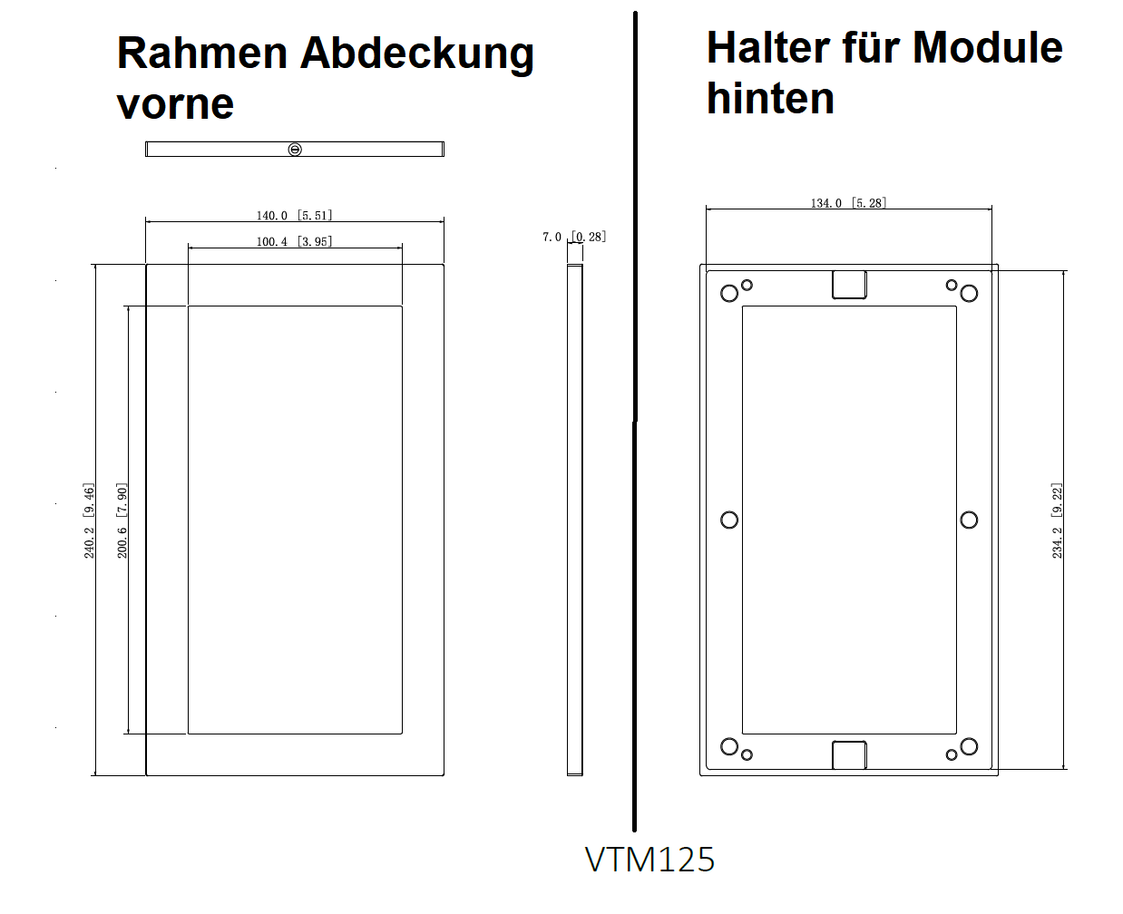 Dahua - VTM125 - 2 Modul Rahmen