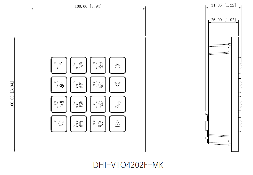 Dahua - VTO4202F-MK - Tastatur Modul