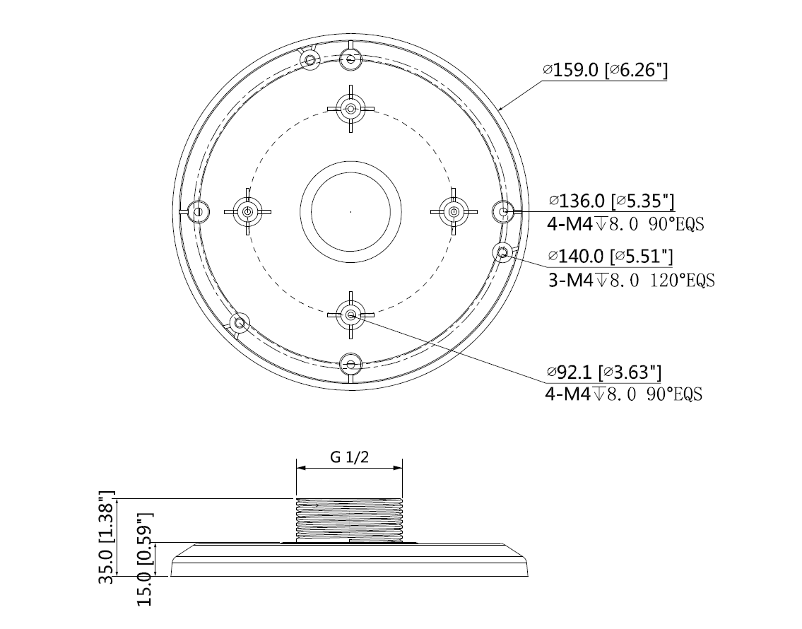 Dahua - PFA101 - Zubehör - Aufhängeadapter
