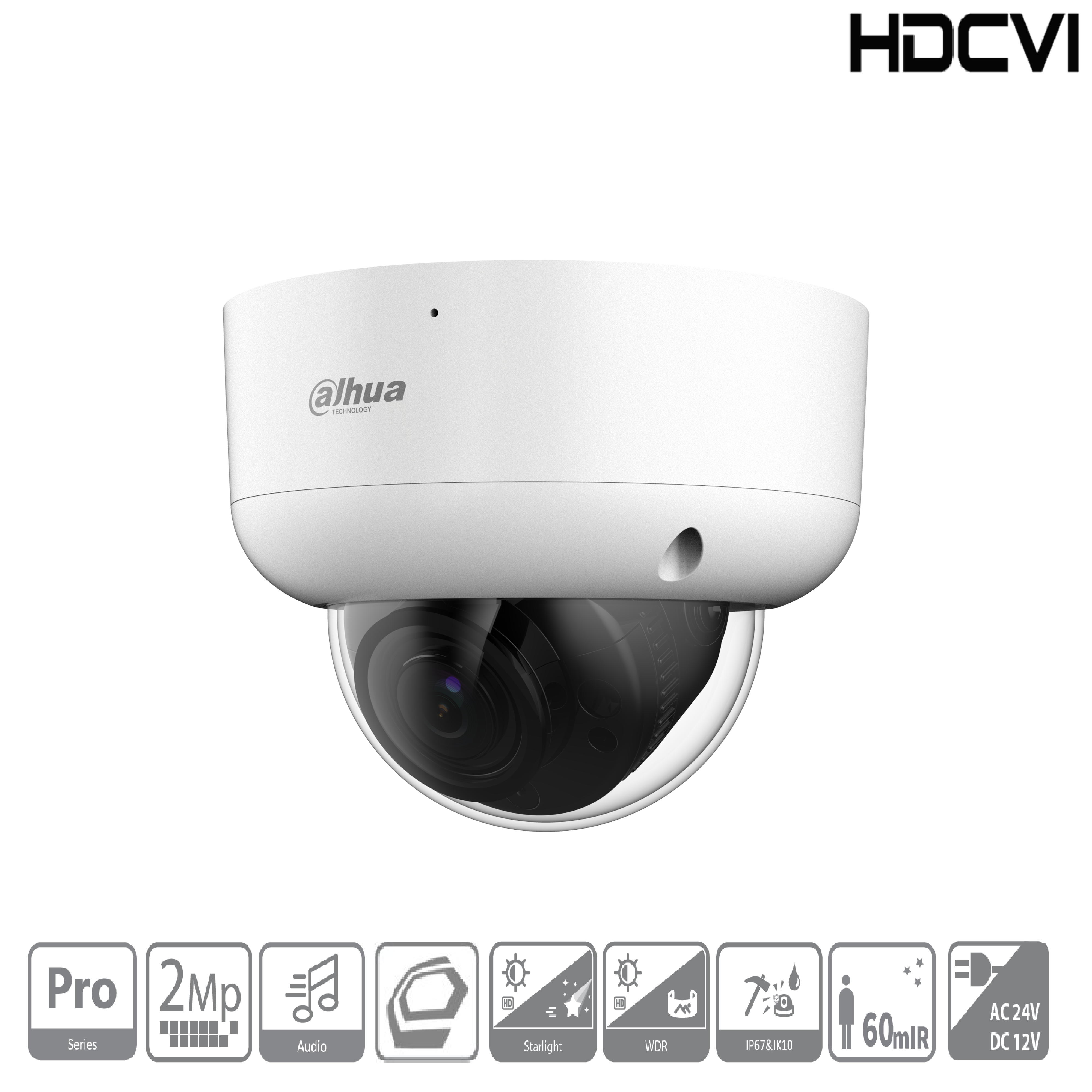 Dahua - HAC-HDBW2241RAP-Z-A-DP-S2-DIP - HDCVI - Dome