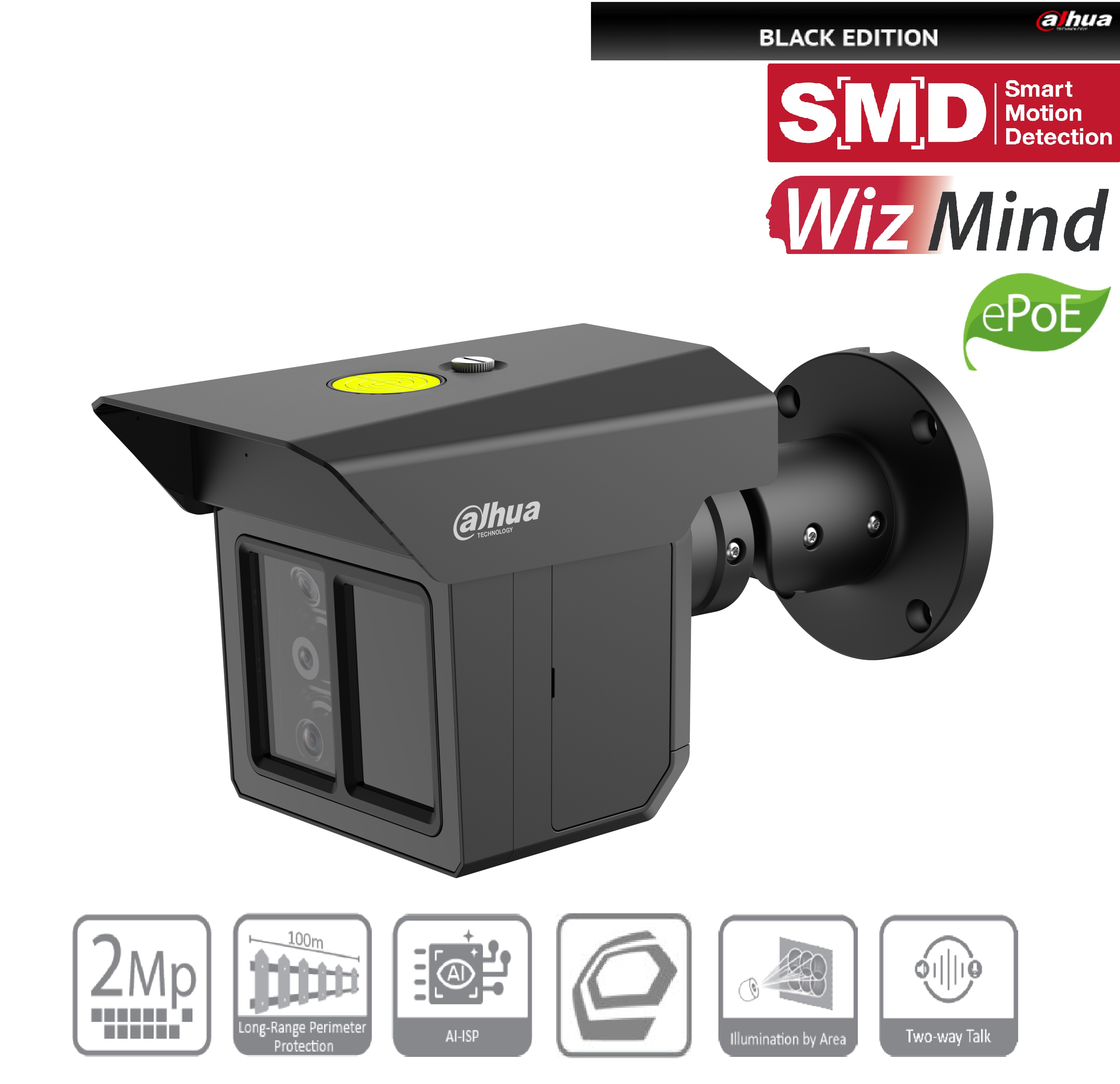 Dahua - IPC-MFW5241T2P-E3-ASE-0360/1200/2500B-Black - IP - Bullet - Reichweite