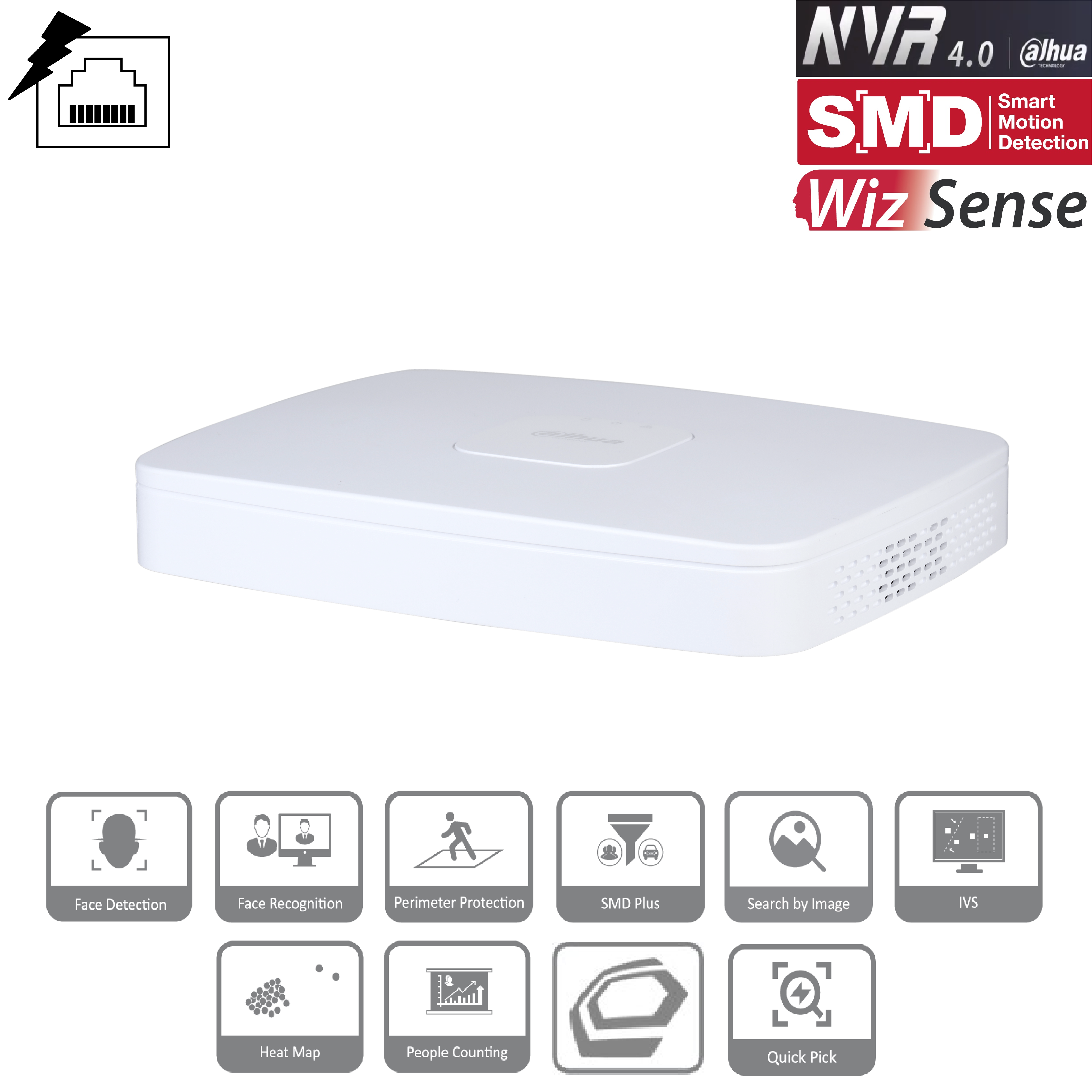 Dahua - NVR4108-8P-EI - NVR - 8 Kanal - 8 PoE