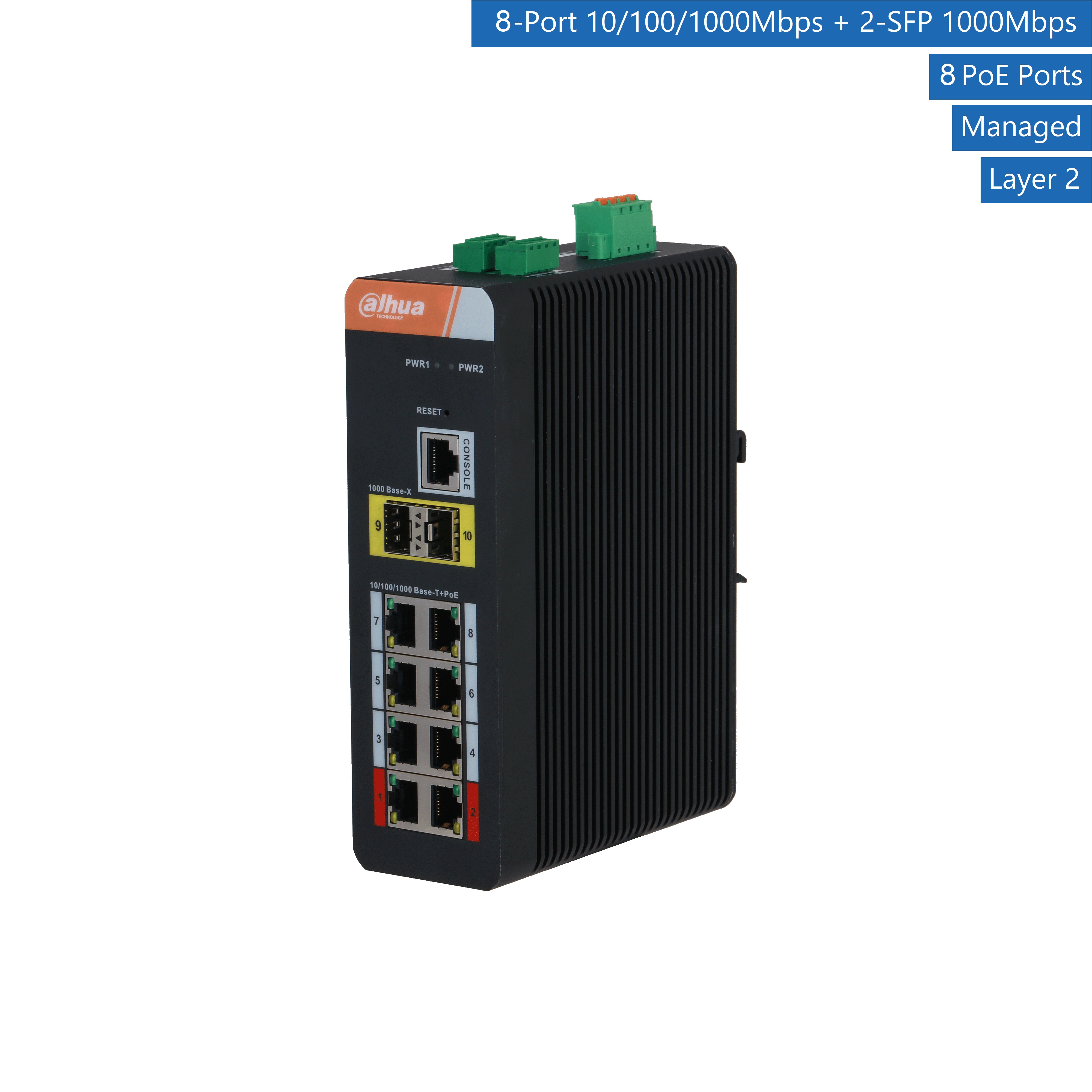 Dahua - IS4210-8GT-120 - Switch - 8 PoE-GB - 2 SFP