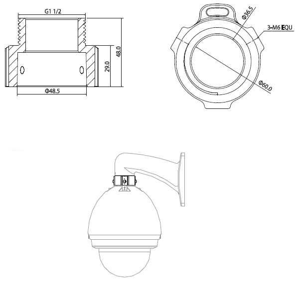 Dahua - PFA111 - Zubehör - Aufhängeadapter