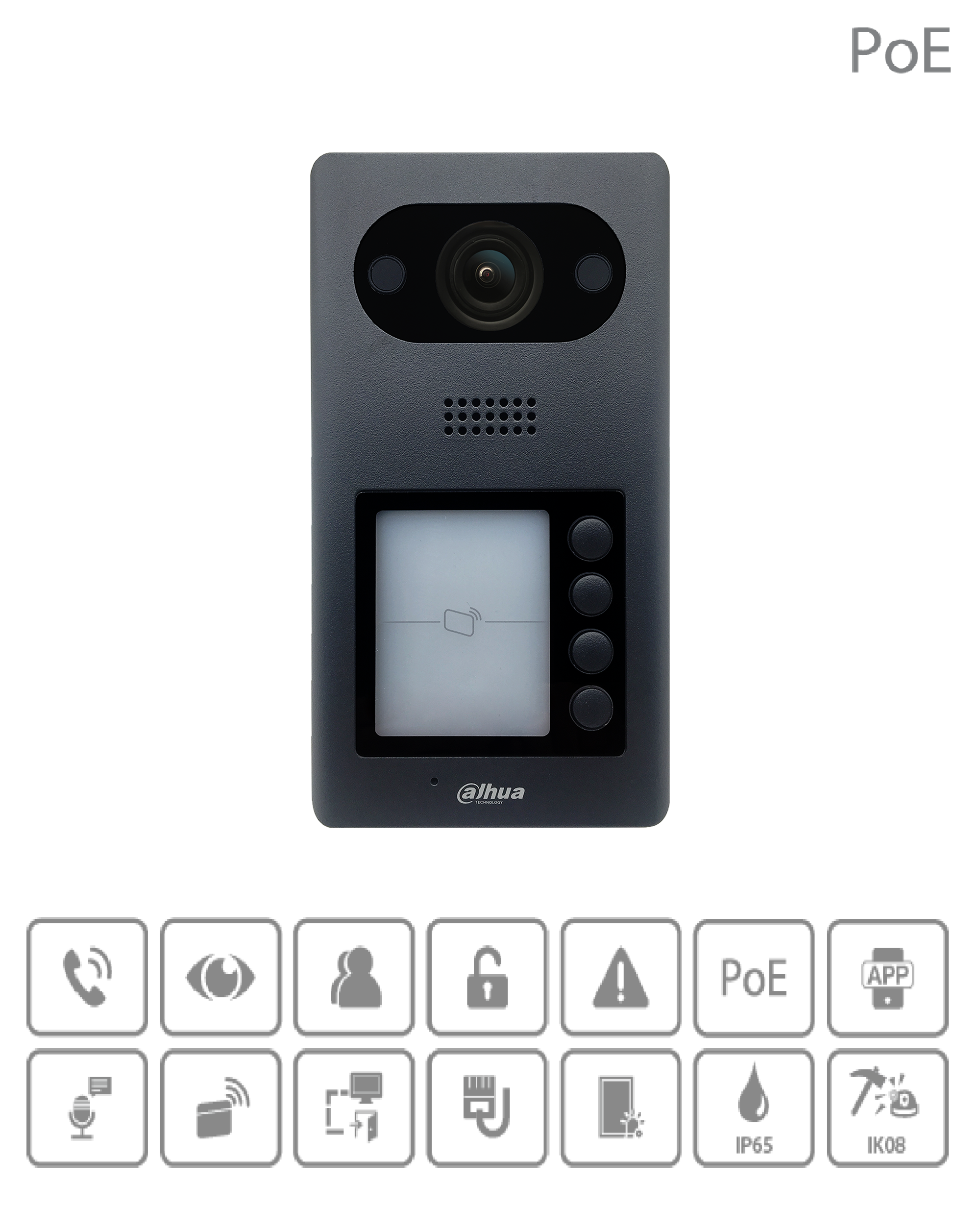 Dahua - VTO3211D-P4-S2 - 4 Knopf Kamera Station - IP