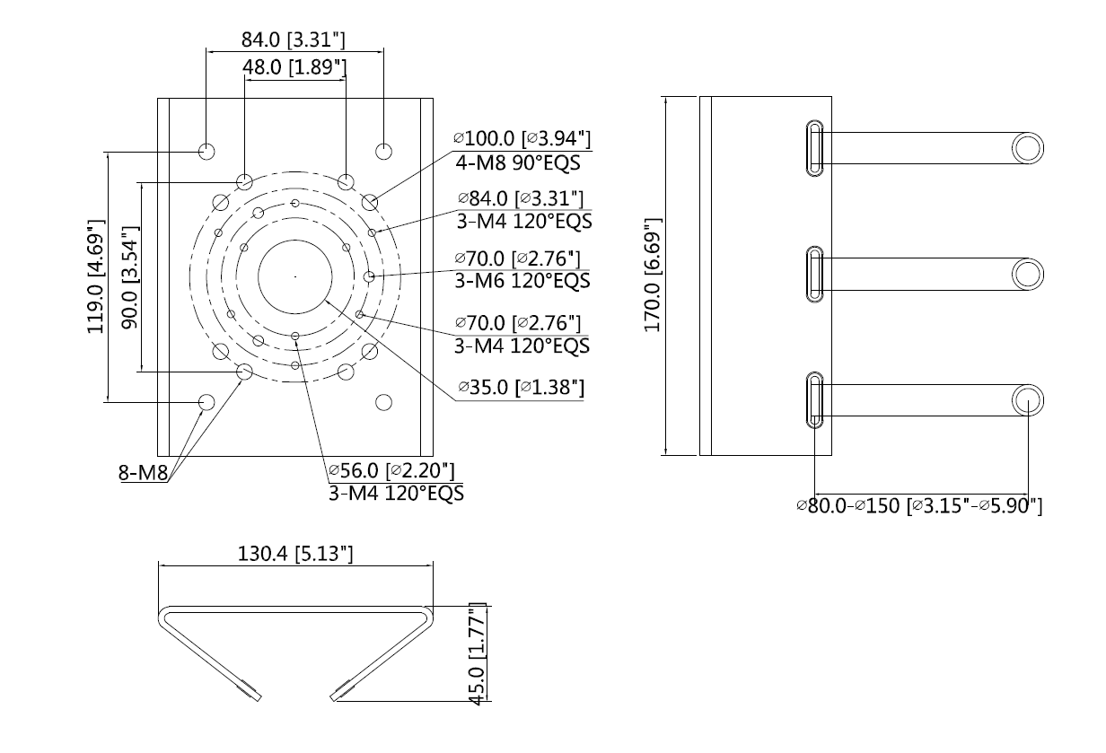 Dahua - PFA150-B - Zubehör - Masthalterung