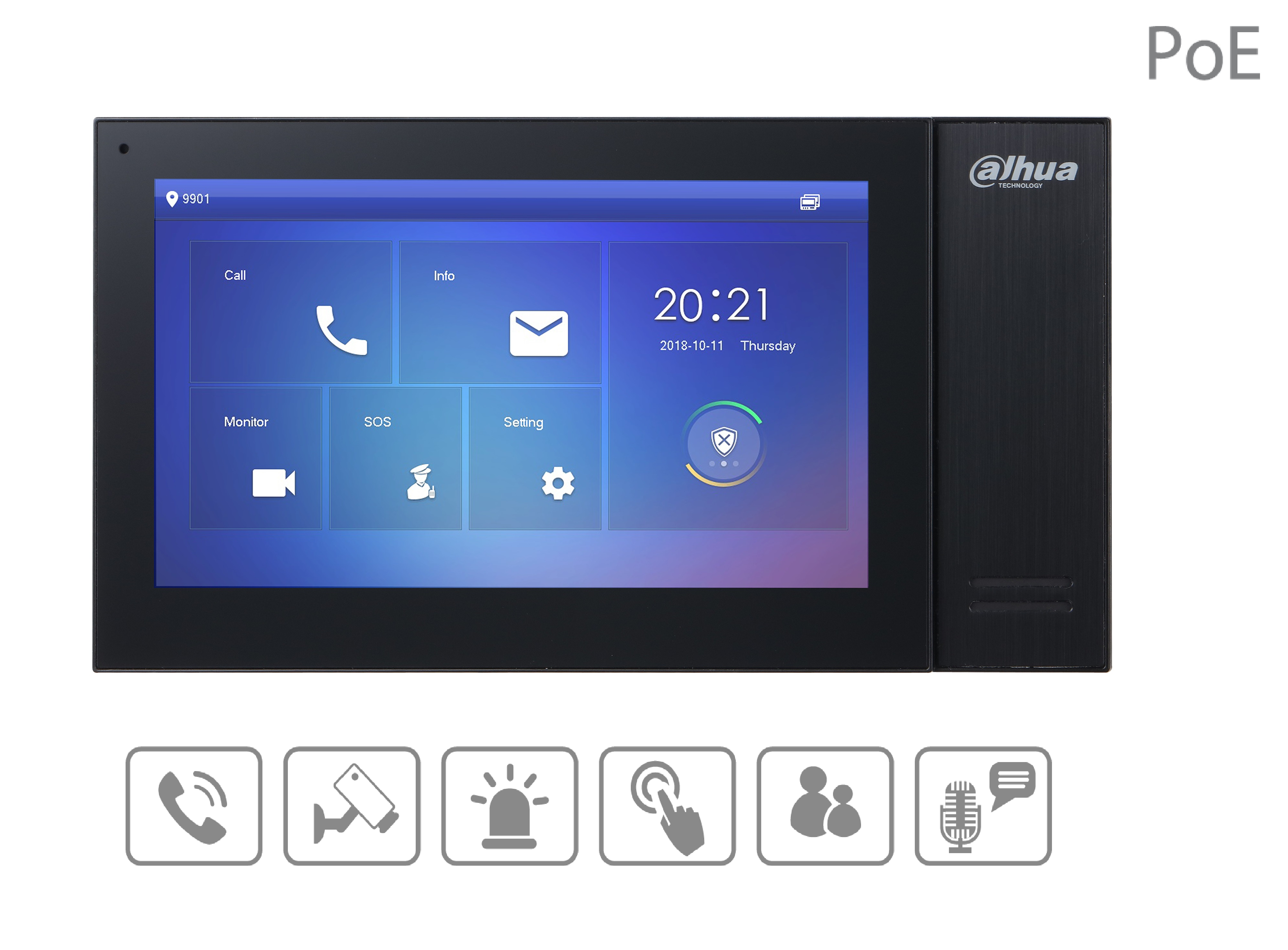 Dahua - VTH2421FB-P - Monitor - PoE - schwarz