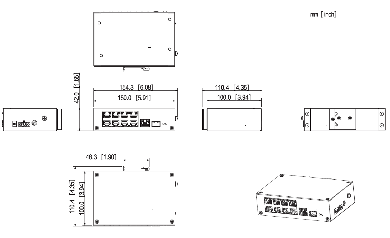 Dahua - PFS3110-8ET-96-V2 - Switch - 8 PoE - 1 SFP
