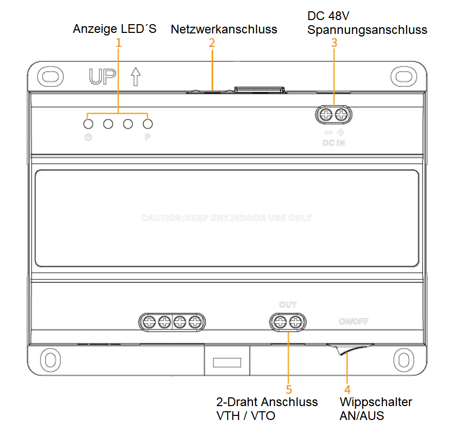 Dahua - VTNS1001B-2 - 2 Draht Switch - Intercom