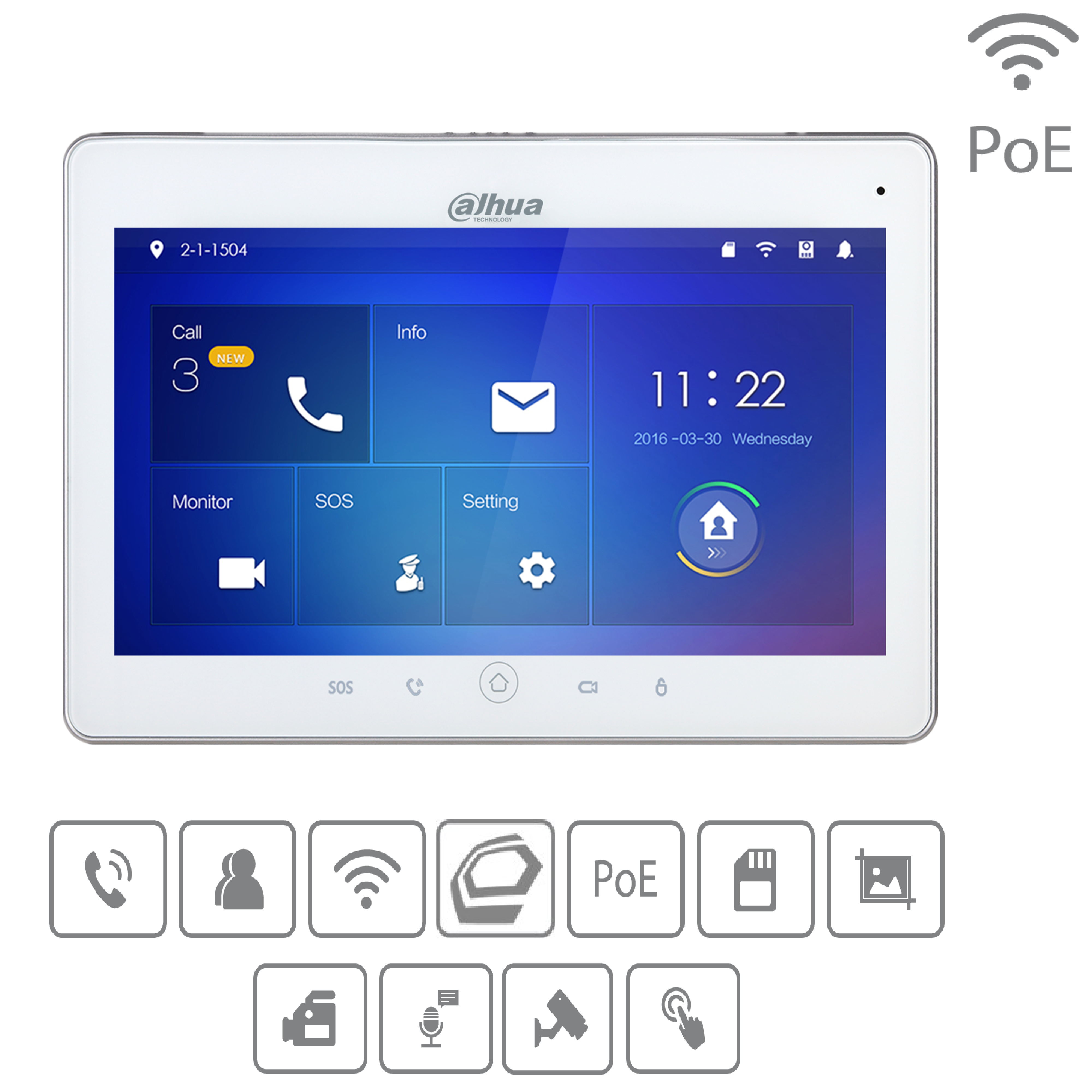 Dahua - VTH5241DW-S2 - Monitor - PoE - Wifi - Weiß