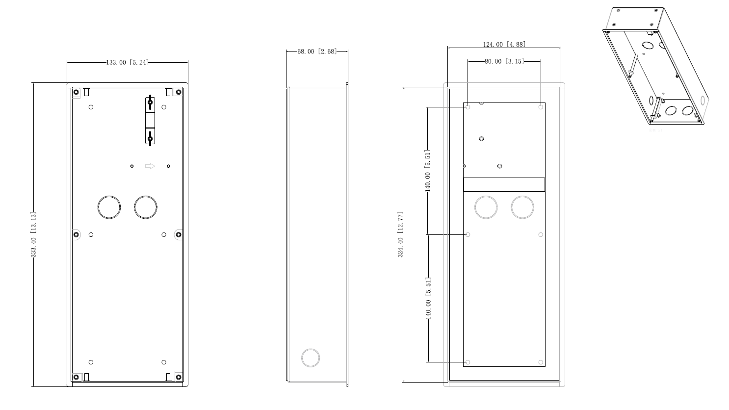 Dahua - VTM128 - 3 Modul Unterputz Box