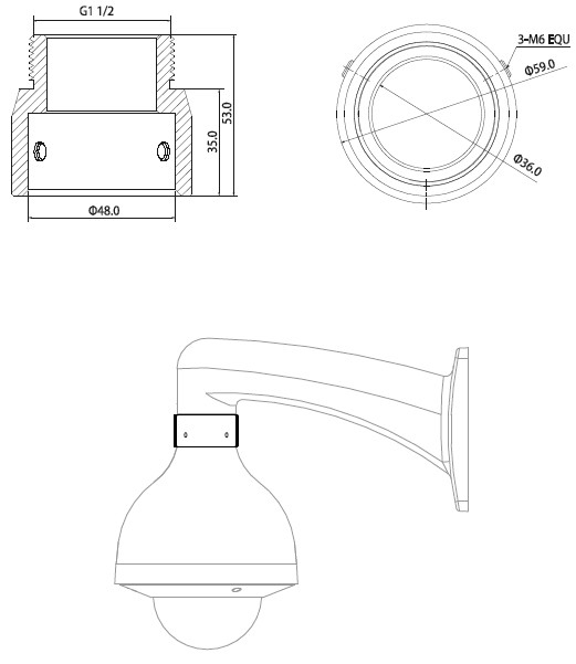 Dahua - PFA110 - Zubehör - Aufhängeadapter