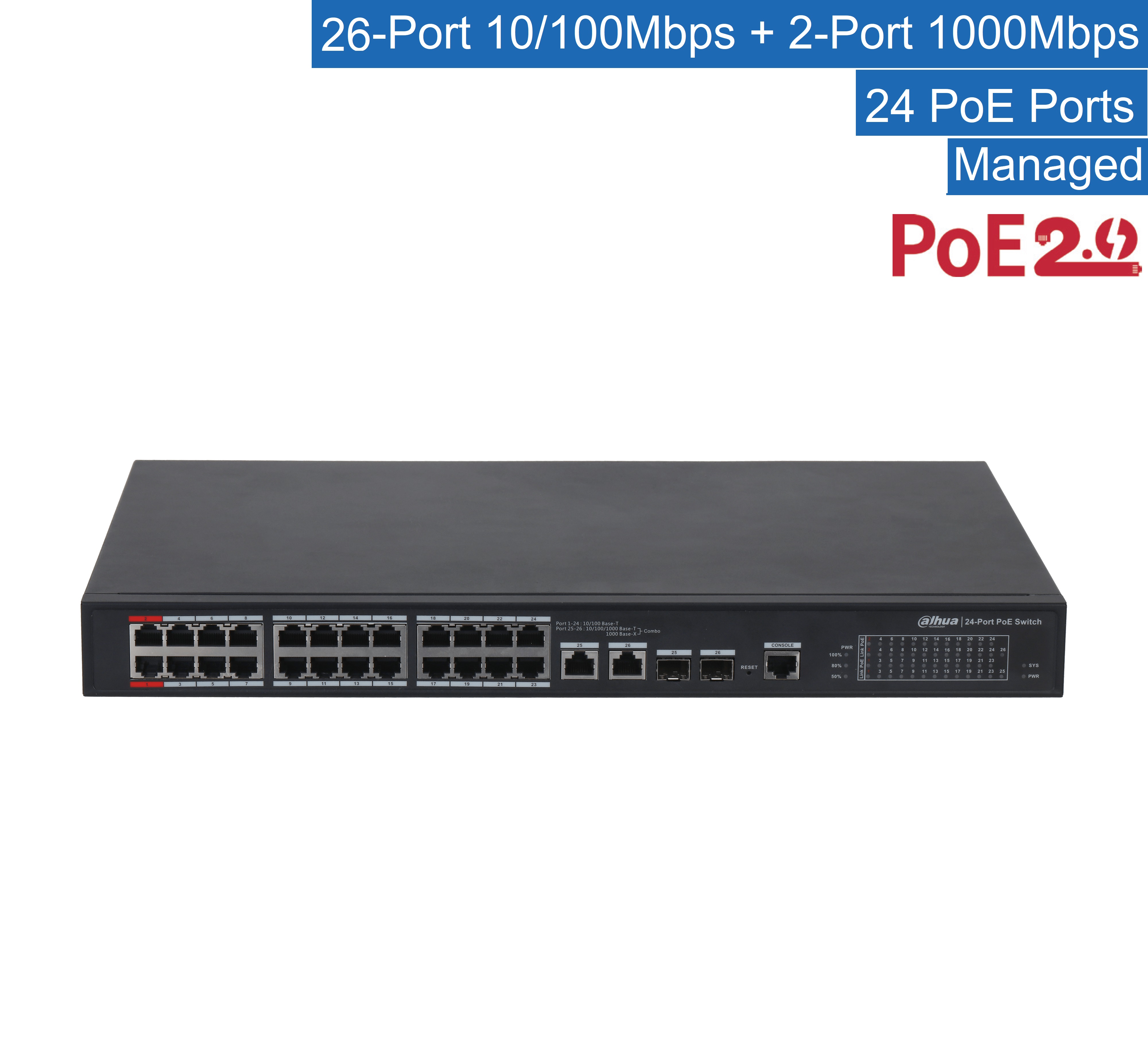 Dahua - PFS4226-24ET-360-V3 - Switch - 24 PoE