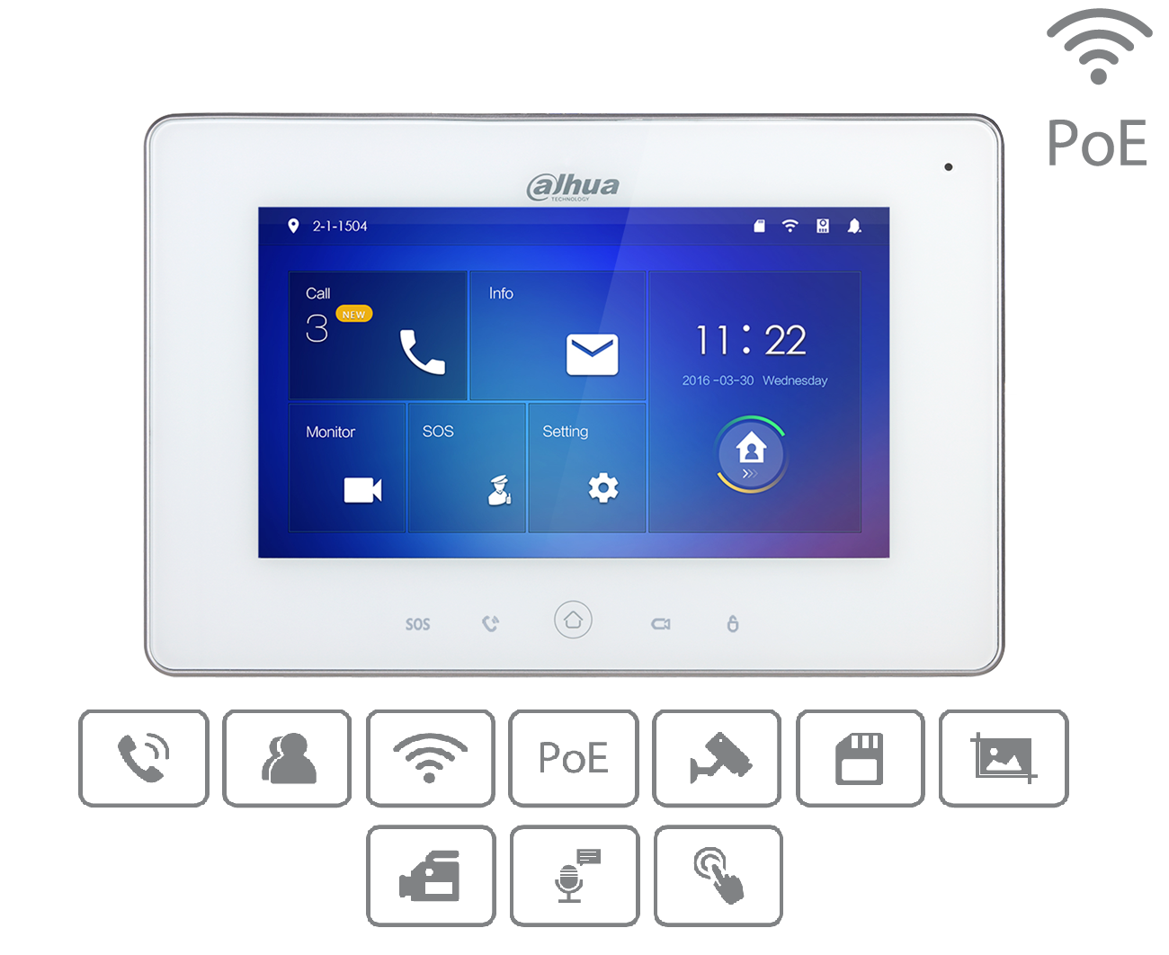 Dahua - VTH5221DW-S2 - Monitor - Wifi - weiß