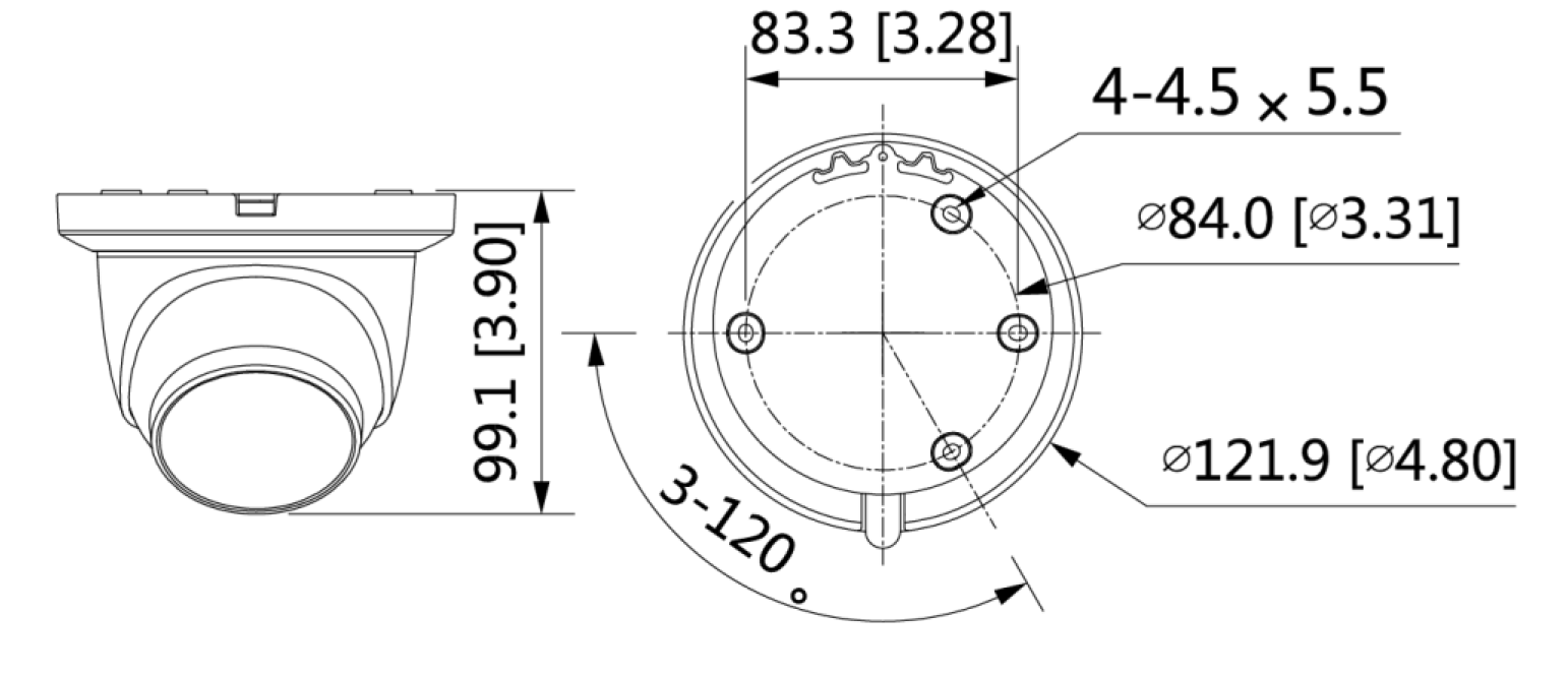 Dahua - IPC-HDW3441EMP-S-0280B-S2-Black - IP - Eyeball