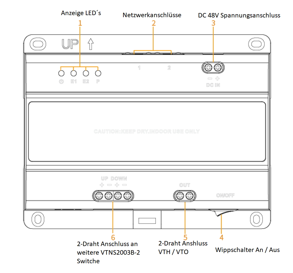 Dahua - VTNS2003B-2 - 2 Draht Switch - Intercom
